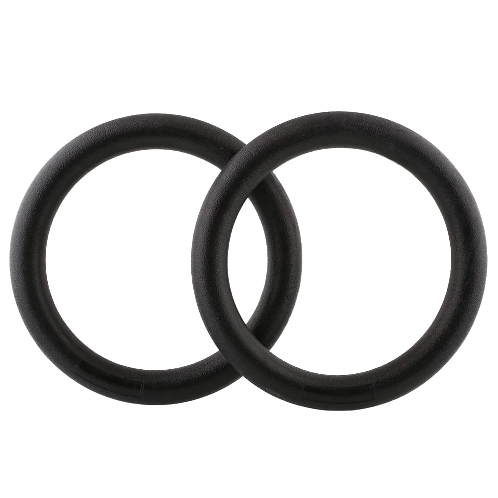 

2pcs Gymnastic Rings Non- Rings Replacement Fitness Rings for Workout Strength Training Fitness Ups Home and Gym Black
