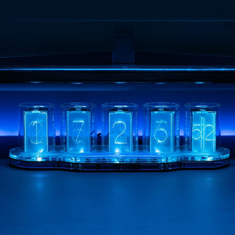 Часы RGB Nixie Tube прозрачные акриловые светящиеся цифровые трубчатые часы