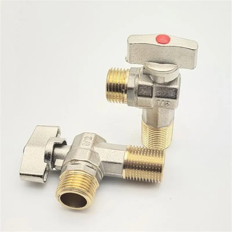 

Full Copper Thickening 4 Points Female Thread Angle Valve Large Flow Rate 1/2 Thread Triangle Valve Right Angle Ball Valve