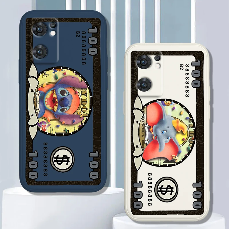 

Dumbo Stitch Donald figure dollar Phone Case For OPPO Find X5 X3 Lite F21 A96 A94 A93 A77 A76 A74 A72 A57 A53S A16 Liquid Rope