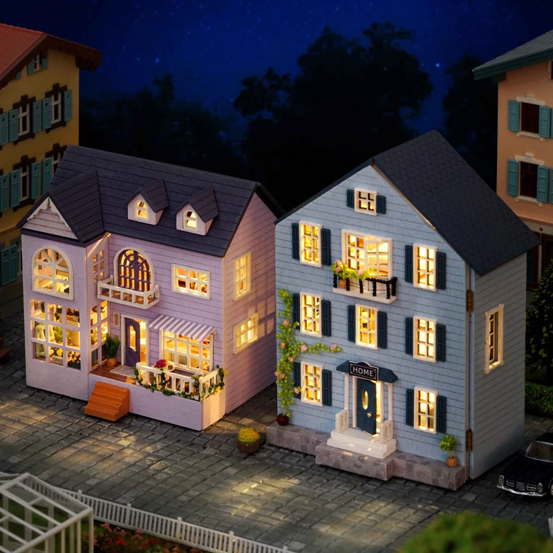 

Деревянный миниатюрный строительный Комплект «сделай сам», кукольные домики с мебелью, зеркальный домик, кукольный домик, игрушки ручной работы для девочек, рождественские подарки