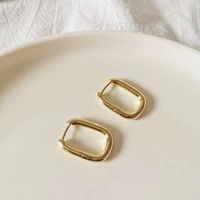 fashion silver color oval shaped earrings for women men geometric french gold earring for women jewelry party gifts