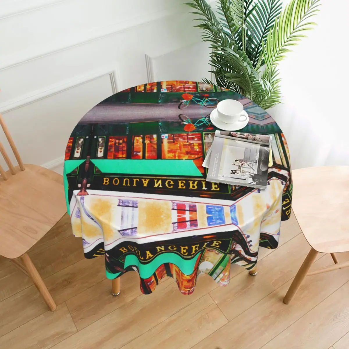 

Круглая скатерть из полиэстера для кухни, декоративная элегантная ткань для кухонного стола, акварель в Париже