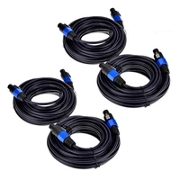 4 pack 25 ft male speakon to speakon cables professional 12 gauge awg audio cord dj speaker cable wire with twist lock