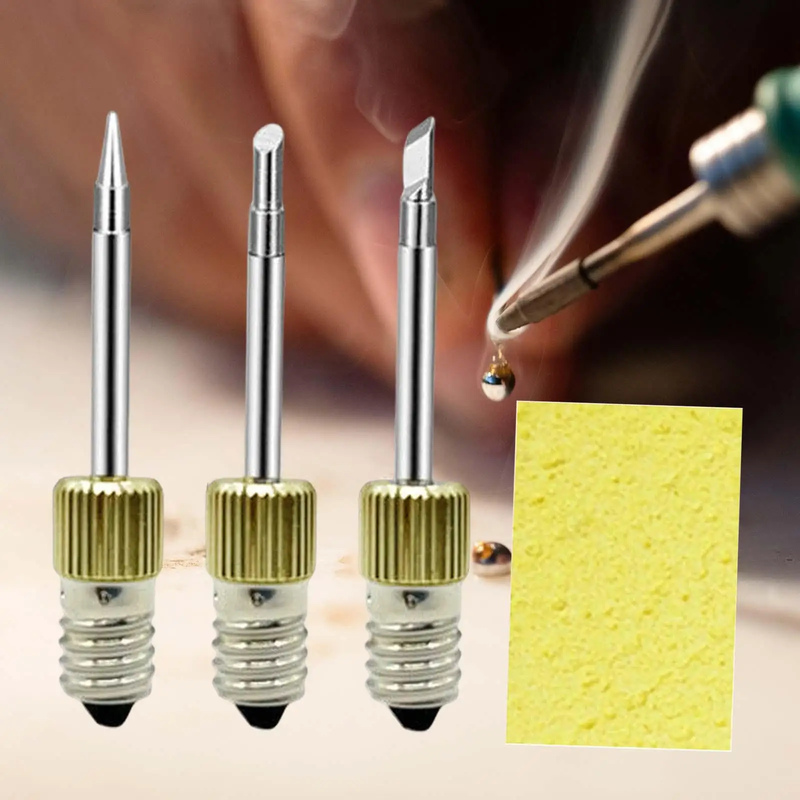 

3Pcs Replaceable Iron Tips Durable USB Head,Professional Threaded Tip Set Tools