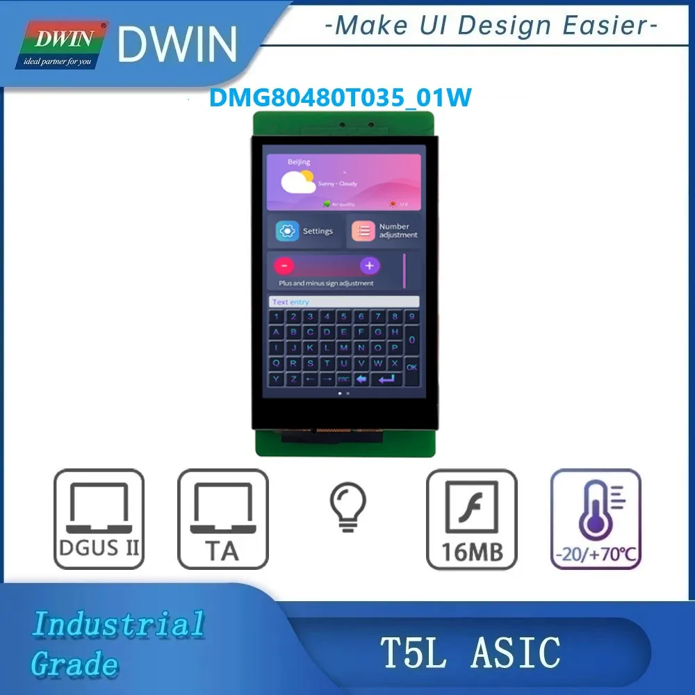 

ЖК-дисплей DWIN 3,5 дюйма TFT 480 × 800 IPS-экран промышленный класс смарт-мониторы UART LCM для подключения Arduino