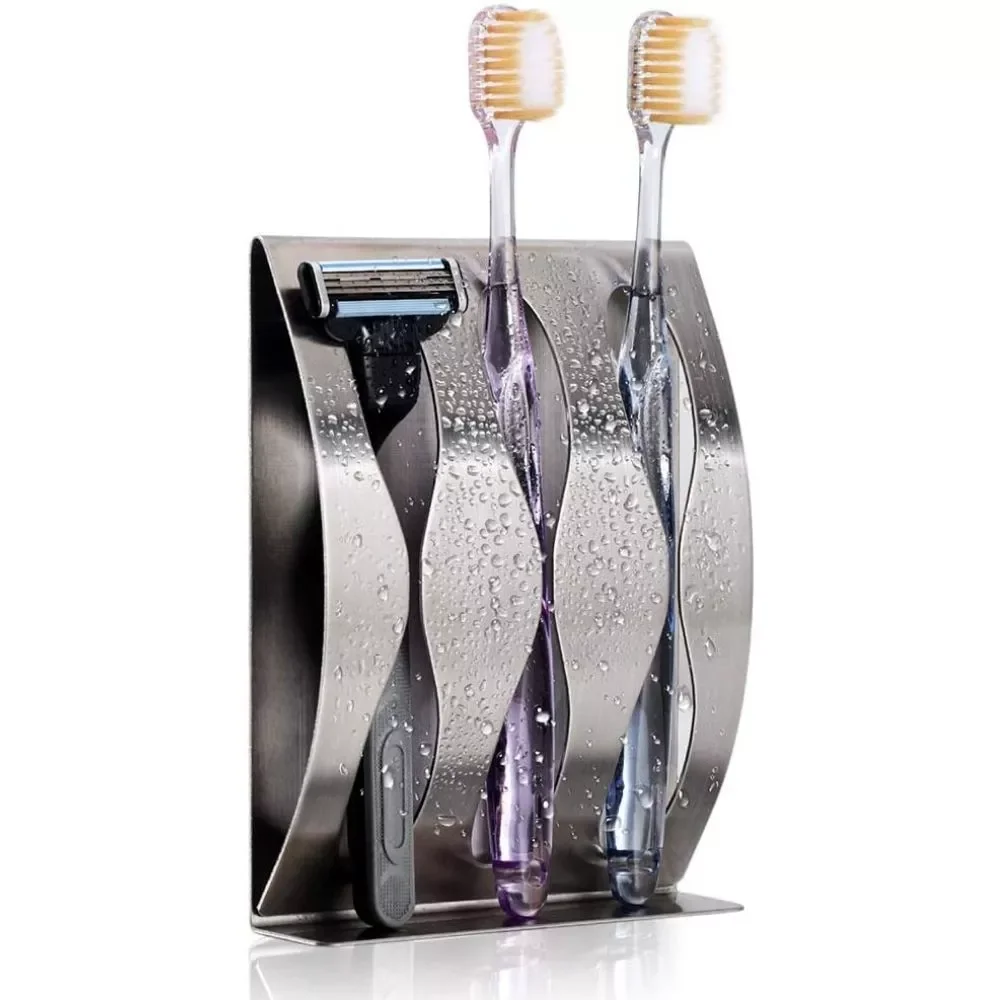 

Stitch Toothbrush Holder Wall Mounted Shaver Holders Toothbrush Drain Storage Rack Stainless Steel Shelf Bathroom Accessories