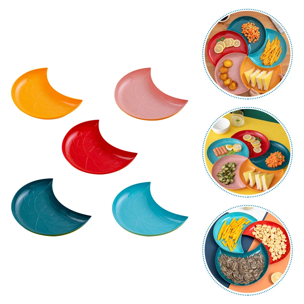 

5 шт., пластиковые тарелки для хранения закусок