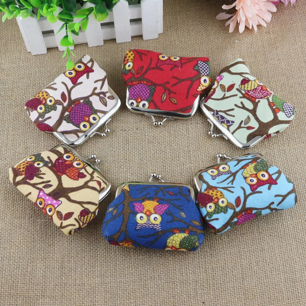 

1PCS Hot Selling Women Purse Lovely Owl Pattern Printing Hasp Small Wallet Women Cute Coin Purse Wallet Female Wallet