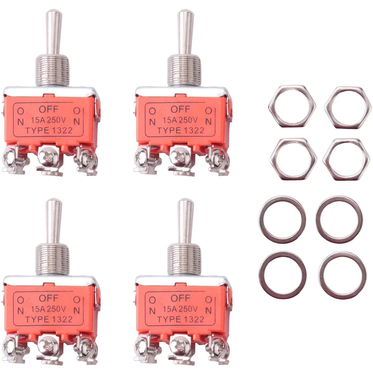 

4 шт. 6-контактный прямой и обратный переключатель двигателя постоянного тока 15 А 250 В