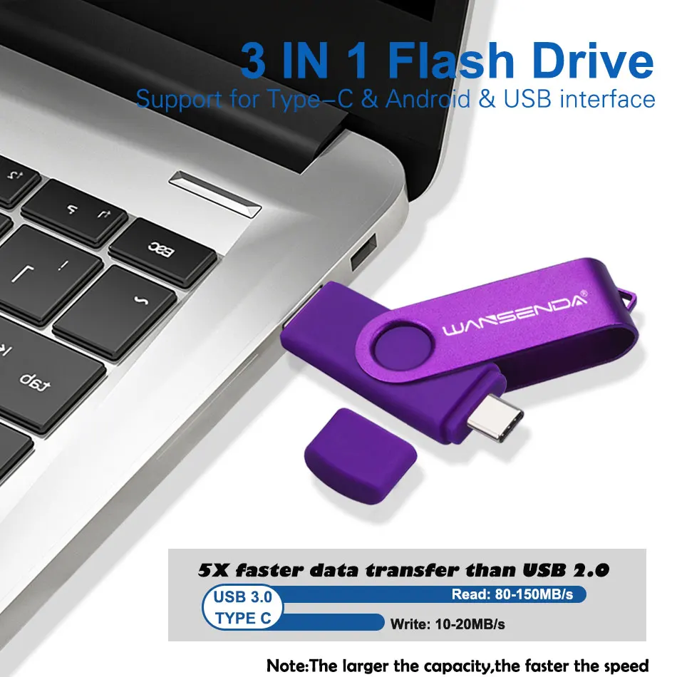WANSENDA USB флеш-накопитель 128 ГБ 3 0 64 32 16 | Компьютеры и офис