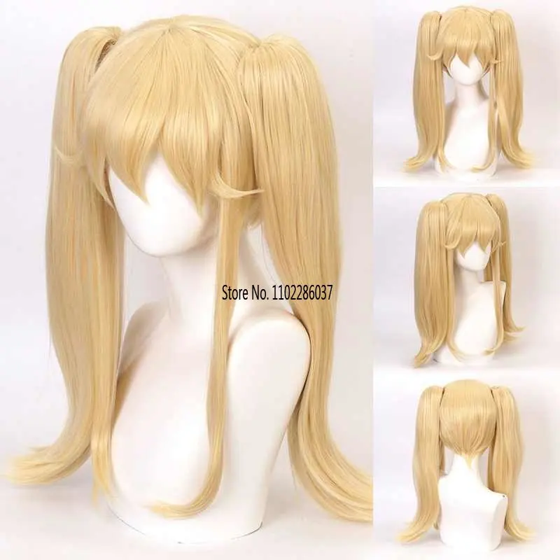 

Anime Kakegurui Mary Saotome Meari Wig Cosplay Blonde + Clip Ponytails Synthetic Wigs Heat Resistant Hair Wig Cap