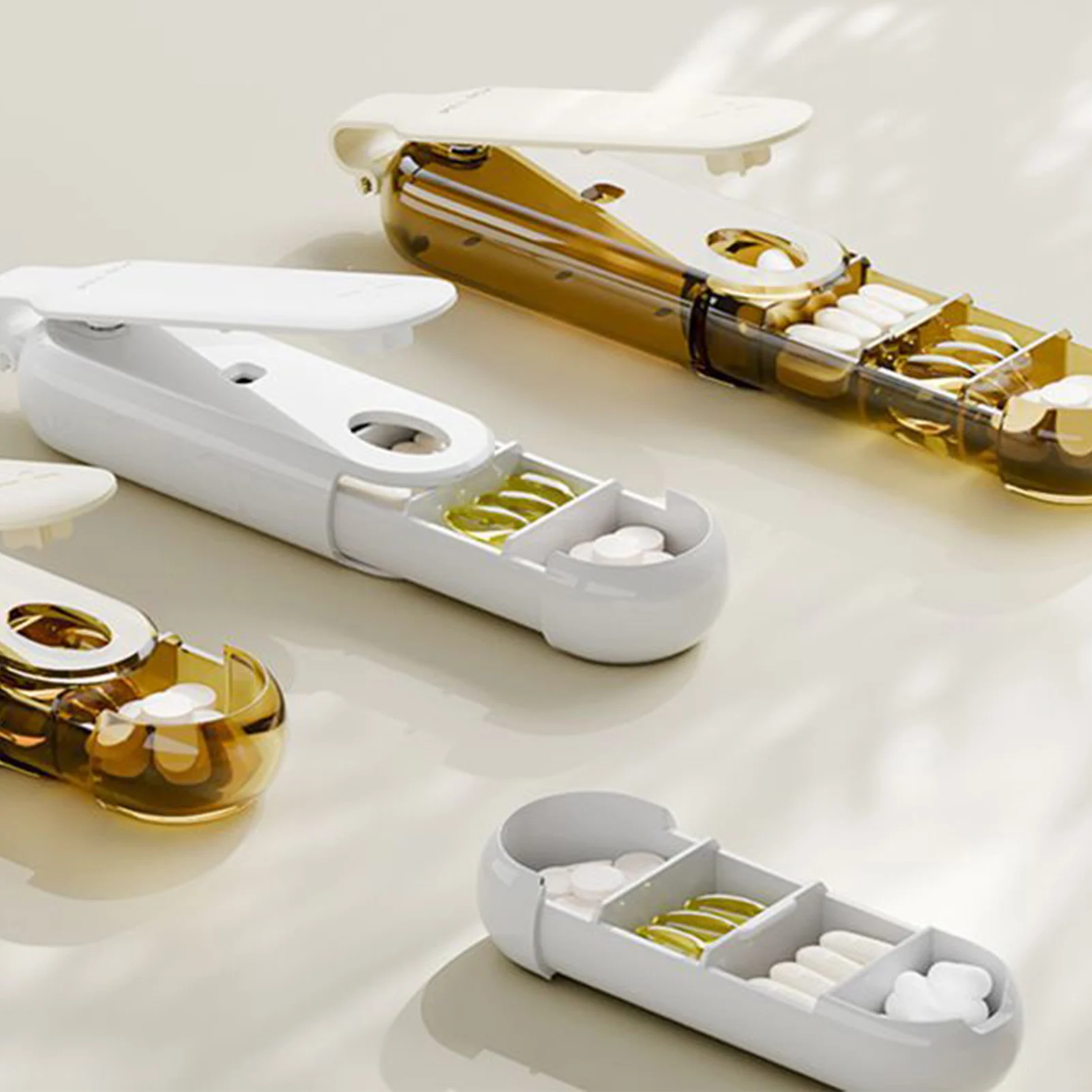 Портативная коробка для хранения таблеток 2 в 1 4 слоя простой экстрактор