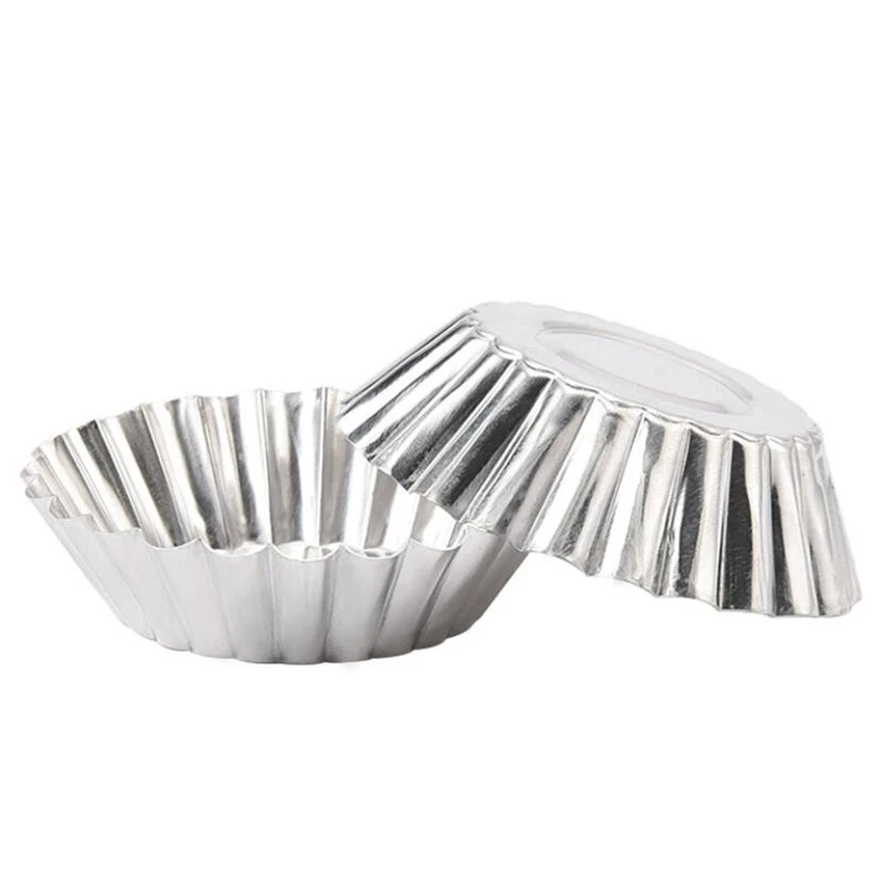 

Nonstick Ripple Aluminum Alloy Egg Tart Mold Flower Shape Reusable Cupcake and Muffin Baking Cup Tartlets Pans Moulds Tool