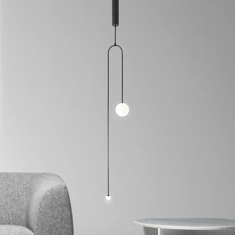 

Минималистичный подвесной светильник в скандинавском стиле, современный креативный металлический светодиодный светильник для интерьера, ...