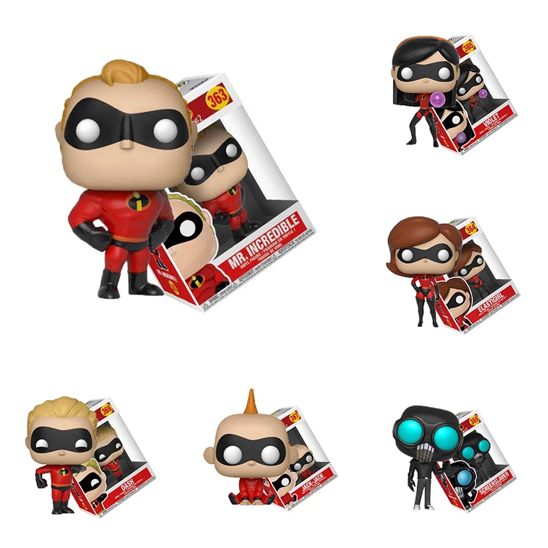 

Funko The Incredibles Series Action Figure Toy Mr.Incredibles Elastigirl Violet Parr Dash Jack Cartoon Decoration Doll Gifts