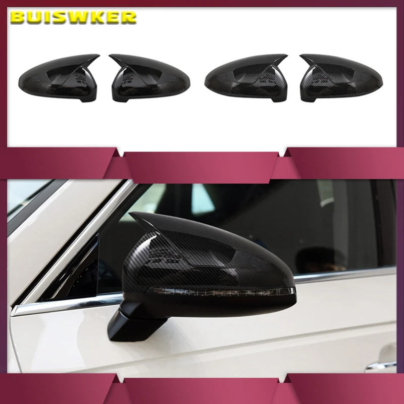 

Карбоновый черный и яркий черный чехол для зеркала заднего вида чехол для бокового зеркала оболочка для Audi A4 B9 A5 2017-2019 одна пара