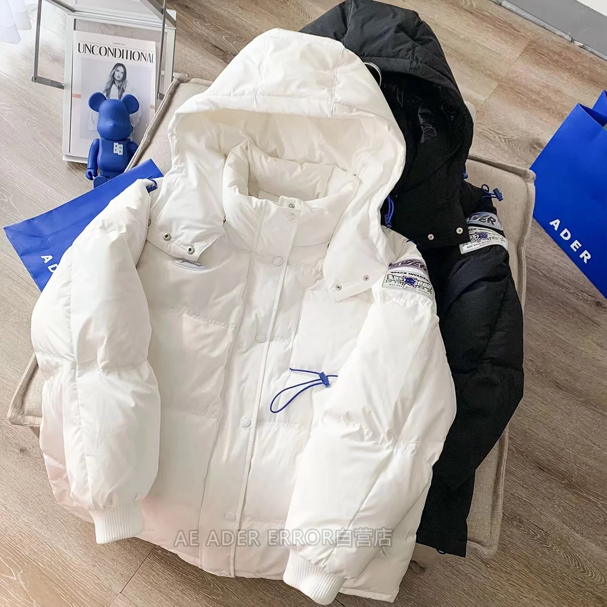 Korean version of high-quality autumn and winter new down jacket men and women couples white duck down loose and warm Outerwear