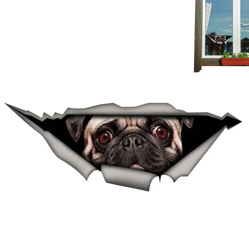 

Peeking Eyes Sticker Simulation Dog Peeking Bumper Sticker For Cars Peel & Stick Decal Waterproof Weather Proof Funny 3D Sticker