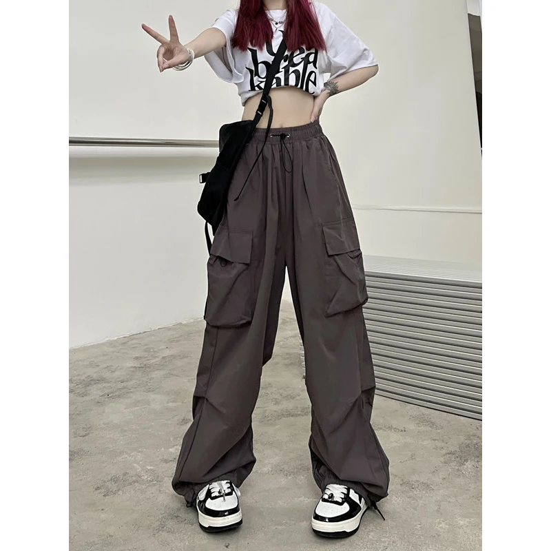 

Workwear Casual Pants Women's Spring American Retro Straight Tube Drape Floor Long Pants Loose Wide Leg Leggings Pants
