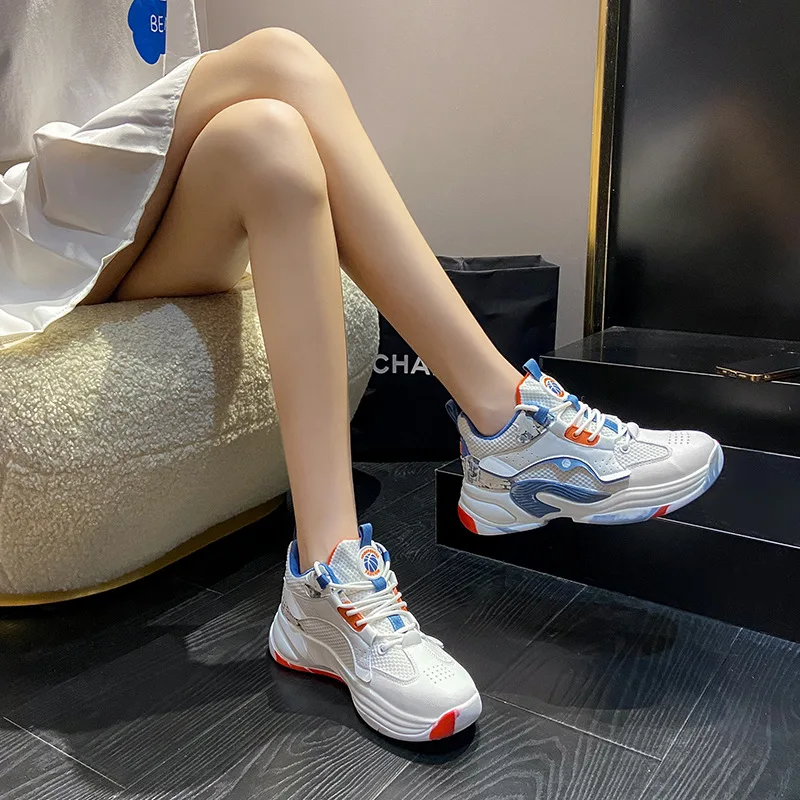 2022 New Brand Women Platform Shoes Fashion Sneakers Lace-up Breathable Lady Shoes Women Casual Designer Shoes Zapatos De Mujer