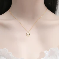 cute panda necklace fashion style chain 2022 women ladies wedding party gift luxury jewelry accessories color gold