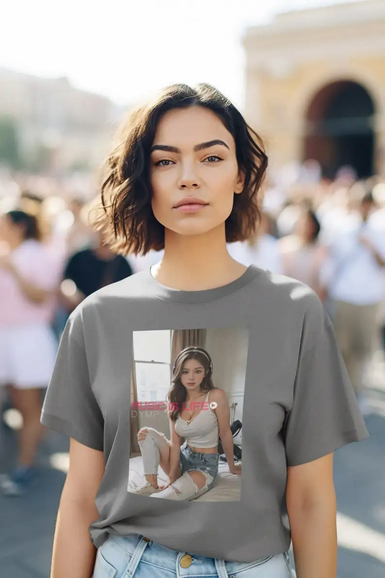 Футболка с графическим рисунком одежда унисекс-окрашенная Футболка-Muisc Is Life