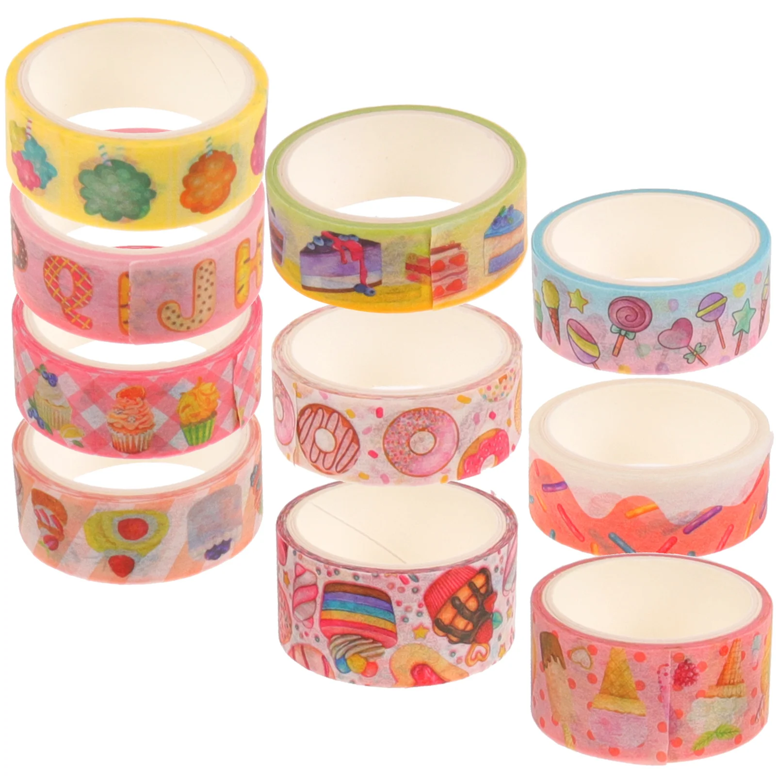 

Tape Washi Masking Gift Tapes Diy Decorative Wrapping Craft Ice Album Cute Cream Cartoon Journaling Packing Notebooks Diary Set