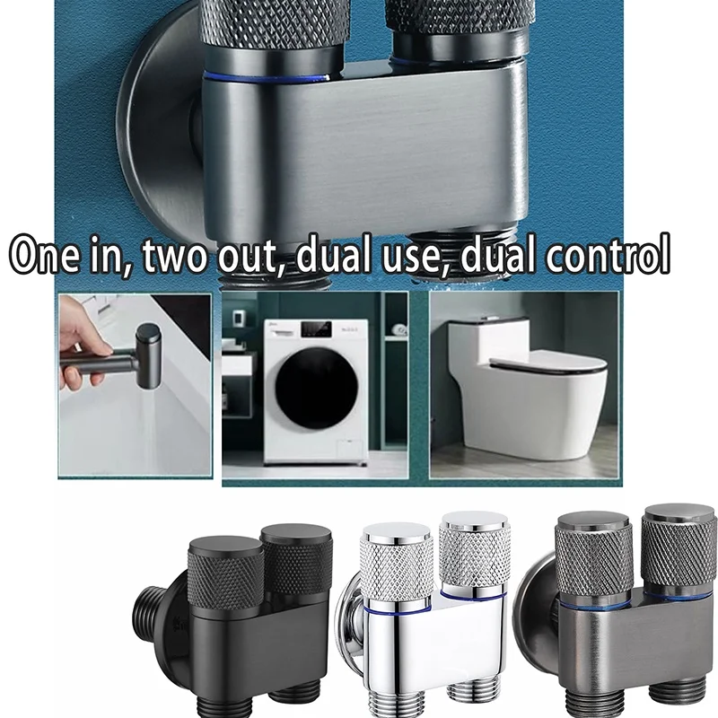 

Washing Machine Faucet Water Stop Quick Opening Angle Valve G1/2 Interface Bass Bathroom Accessories One In Two Out