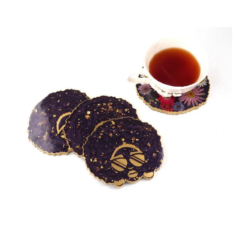 

Crystal Resin Silicone Irregular Coaster Mould DIY Explosive Head Glasses Girl Coffee Coaster Mirror Mould
