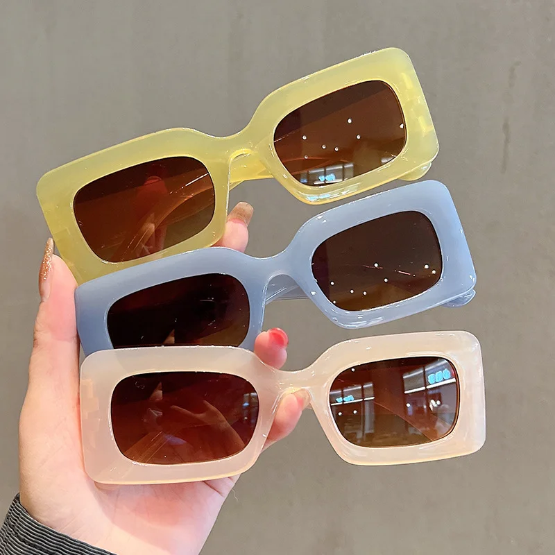 

Women's Sunglasses 2023 Fashion Vintage Rectangle Frame Purple Pink Square Glasses Girls Sun Glasses Ladies Eyewear