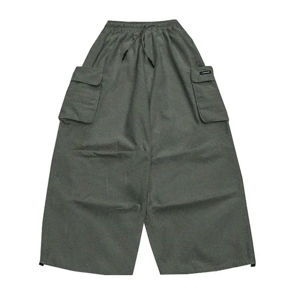 

Trendy Cropped Pants Mid Waist Thin Sports Pants Loose Mid Rise Cropped Pants