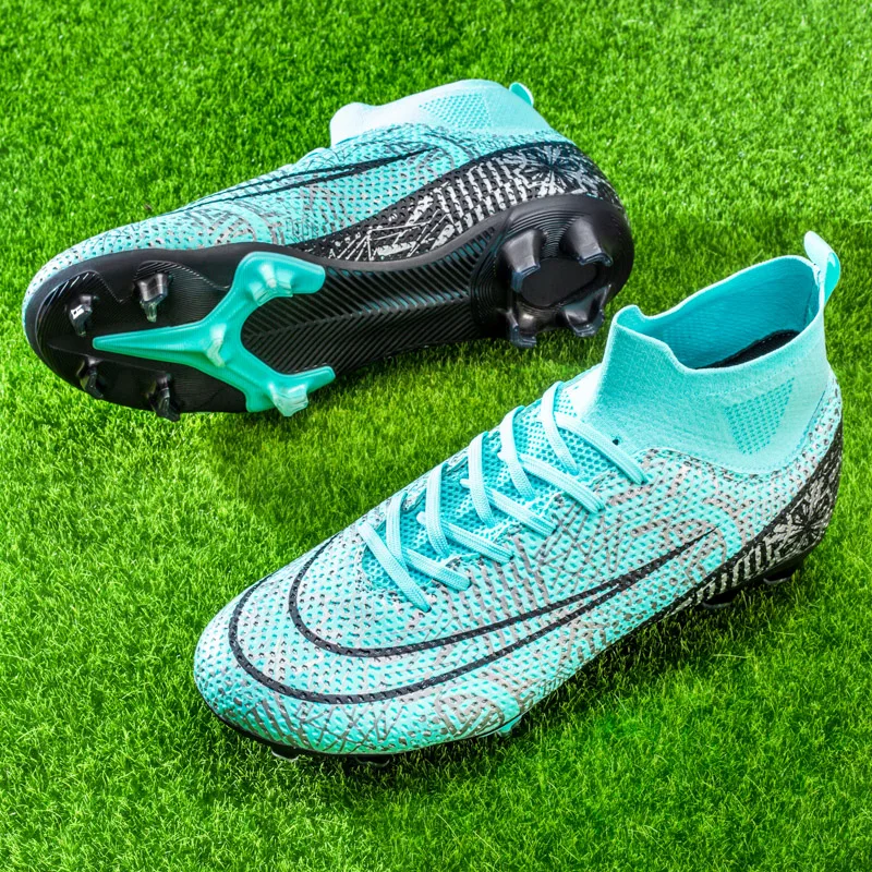 Men's new high-top lengthened TF/FG football shoes grass anti-skid training shoes football boots casual comfortable outdoor spor