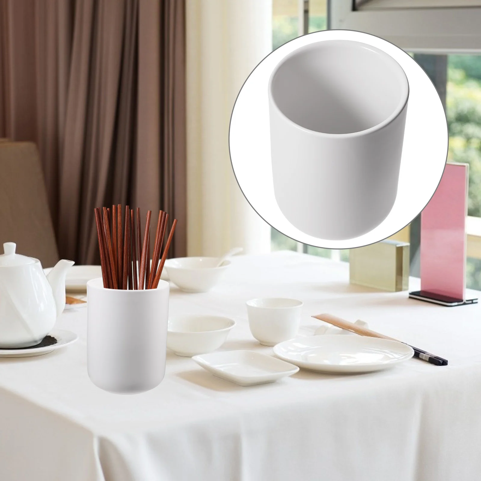 

Holder Utensil Organizer Chopsticks Ceramic Crock Utensils Kitchenware Porcelain Cooking Basket Brush Makeup Cutlery Kitchen