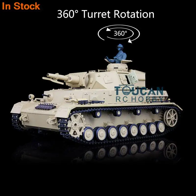 

2.4G Heng Long Outdoor Toys 1/16 7.0 Plastic Ver Basic German Panzer IV F Ready to Run RC Tank Toucan 3858 360° Turret TH17380