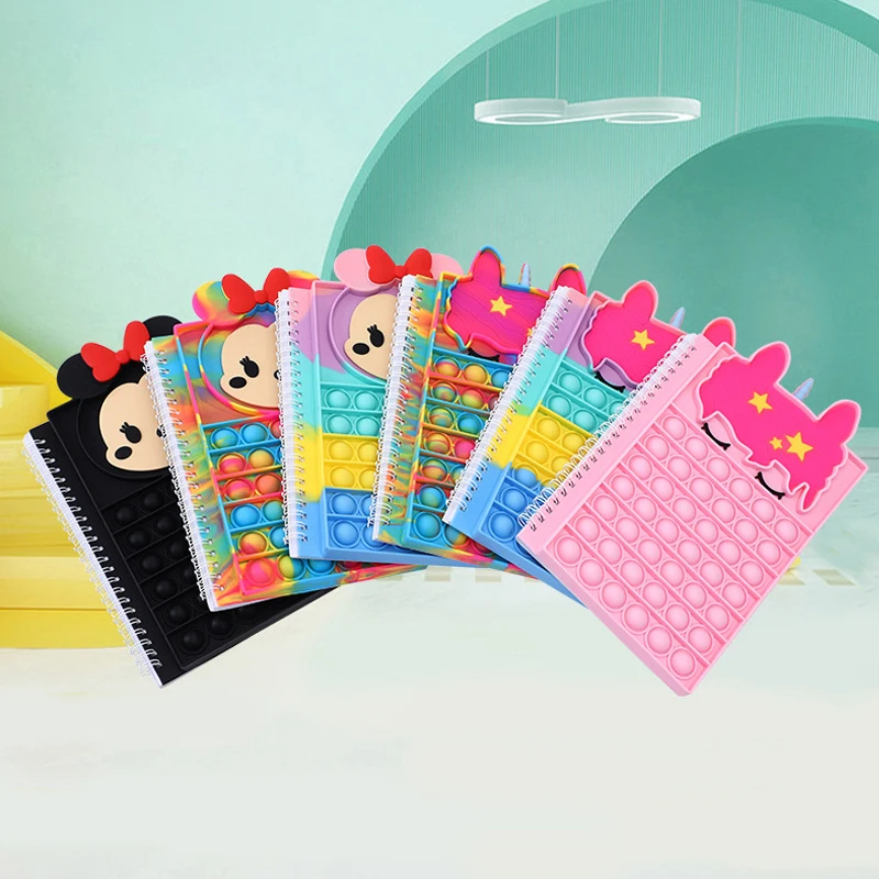 

Блокнот музыкальный с нажимными пузырями, школьная книга для письма, игрушка с пальцами, блокнот для письма с сенсорным рельефом, детский дн...