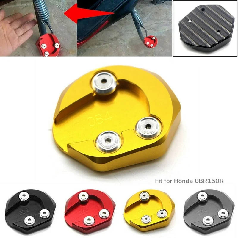 

CNC Universal Motorcycle Side Kickstand Stand Enlarger Foot Pad Extension Plate