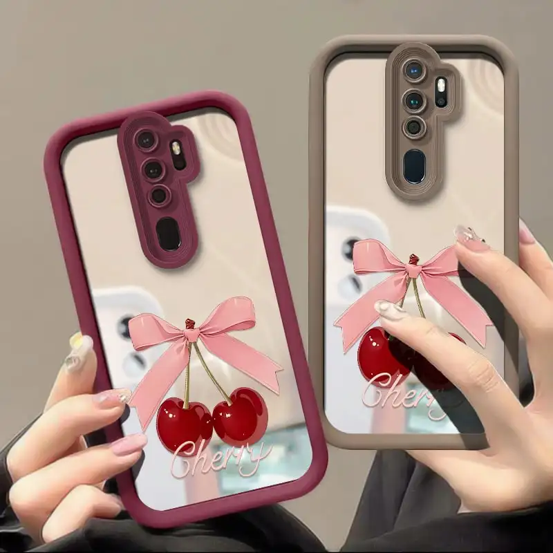 Милый чехол Cherry для Samsung Galaxy F54 F42 5G F41 F15 F05 F04 Чехол F23 F13 F12 Fashion Bow Girly Mirror Cover