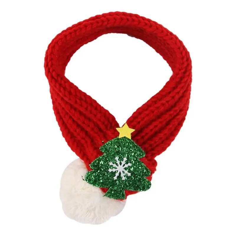 

Dog Scarf Christmas Pet Bandana Winter Neck Warmer Knitted Plush No Knot Design Create A Christmas Mood For Doll Dog And Puppy