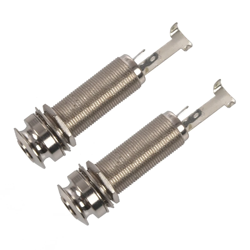 

2X Mono Long Input Output Threaded Guitar Barrel Jack New 1/4 Inch
