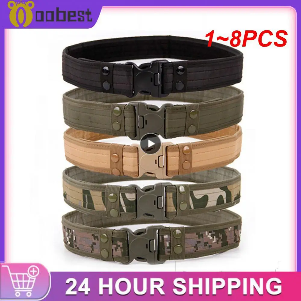 

1~8PCS Quick Release Military Tactical Belt Army Style Combat Belts Fashion Men Camouflage Canvas Waistband Outdoor Hunting