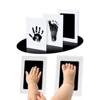 Newborn Baby Hand And Footprint Kit DIY Ink Pads Photo Frame Handprint Toddlers Souvenir Accessories Safe Clean Baby Shower Gift 1