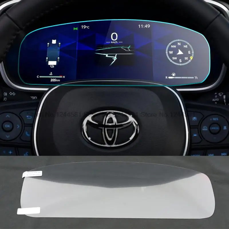 

Защитная пленка для экрана из ПЭТ для Toyota Corolla HYBRID 5-го поколения 2022, 12,3-дюймовая защитная наклейка на приборную панель автомобиля
