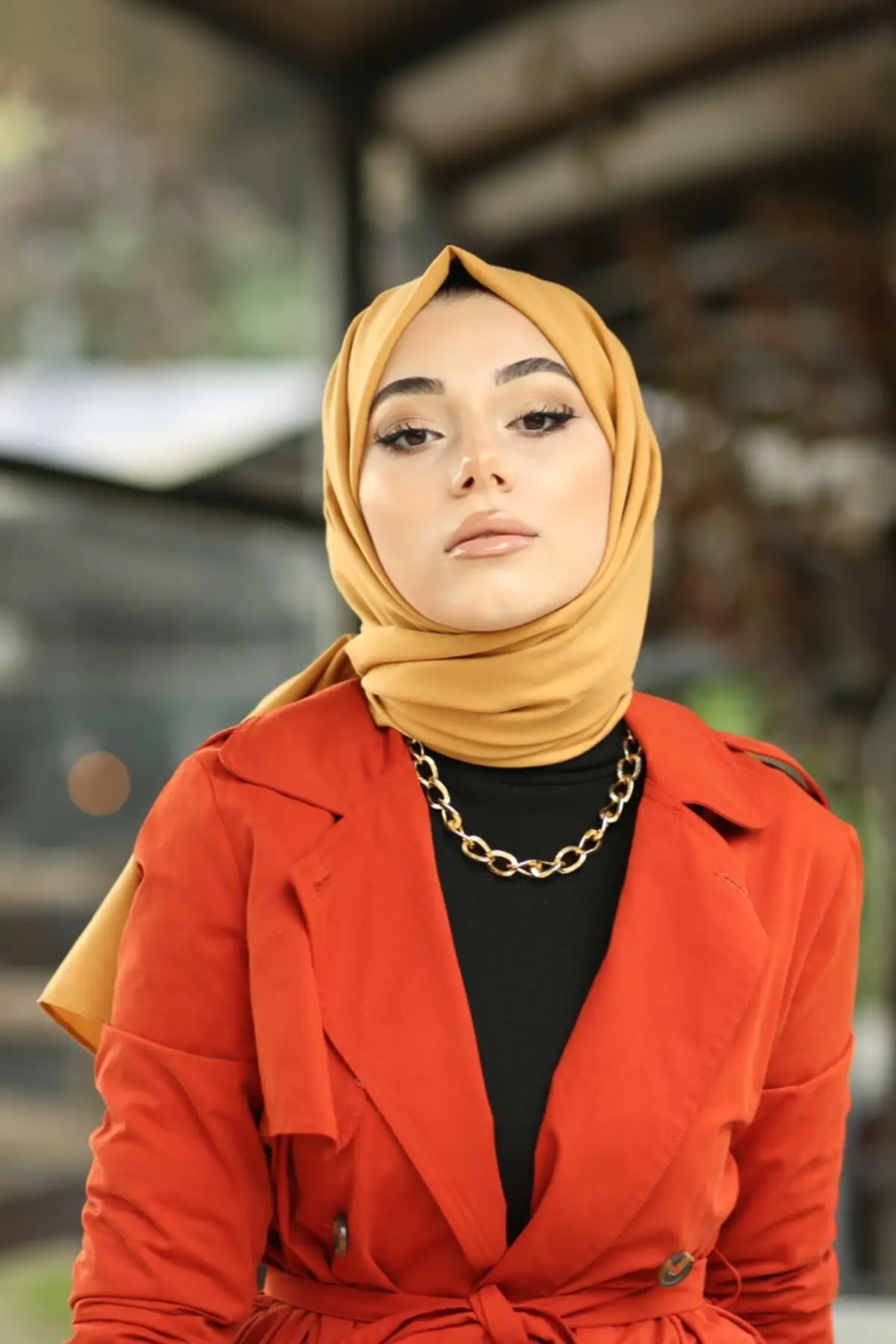 

Hijab cotton black casual scarf