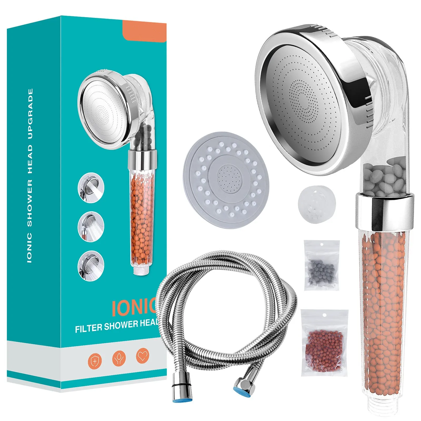 

Negative Ion Shower Tourmaline Bather Pressurized Water-saving Large Hand-held Pressurized Shower Nozzle Bathroom Showerhead