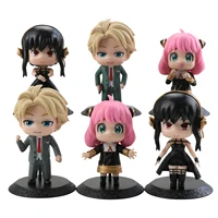 spy x family loid yor forger chibi anua anime figure with base pvc figure for anya figurine model toy for kids doll collection