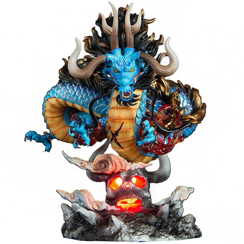 

One Piece Kaidou Beastly Dragon Form Scene Anime Action Figures 21cm Pvc Statue Toy Light Up Collection Model Kids Toys Gifts