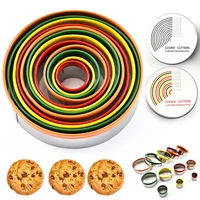 712pcs stainless steel round cookie biscuit cutter circle pastry baking ring molds for kitchen diy ring tools mousse fondant