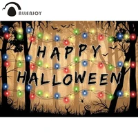 allenjoy happy halloween background alphabet colourful lights forests horrible monster party upside down photobooth backdrop
