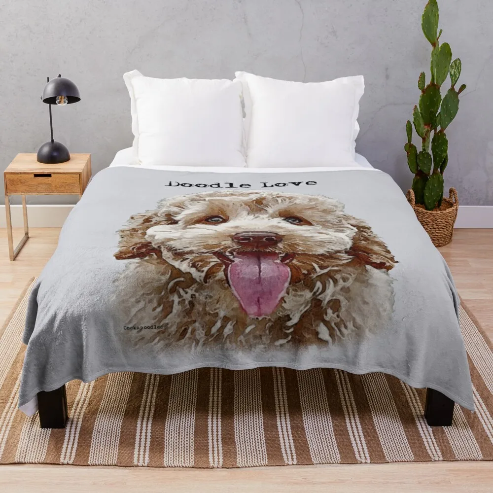 

Golden Apricot Doodle DogThrow Blanket Multi-Purpose Comfort Recieving Blankets